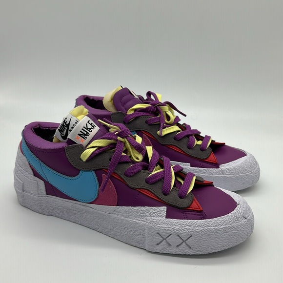 USED Nike Blazer Low x KAWS x Sacai Purple Dusk DM7901-500 No Box - Picture 2 of 6